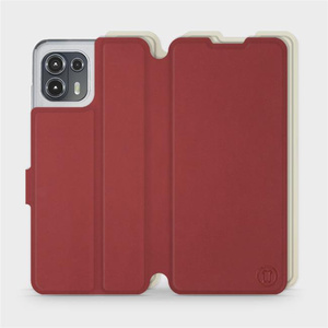 Phone Case Motorola Edge 20 Lite - Design Dark Red with Platinum