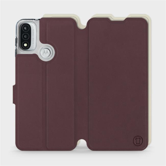Phone Case Motorola Moto E20 - Design Burgundy with Platinum