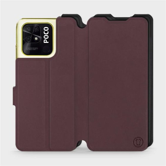 Phone Case Xiaomi POCO C40 - Design Burgundy with Black