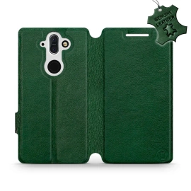 Etui ze skóry naturalnej do Nokia 8 Sirocco - wzór Green Leather