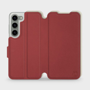 Hülle für Samsung Galaxy S23 - Farbe Dunkelrot mit Platin