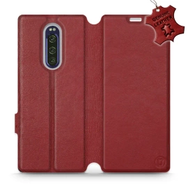 Phone Case Sony Xperia 1 - Design Dark Red Leather