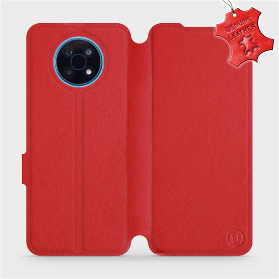 Etui ze skóry naturalnej do Nokia G50 5G - wzór Red Leather