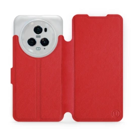 Etui ze skóry naturalnej do Huawei Honor Magic5 Pro 5G - wzór Red Leather