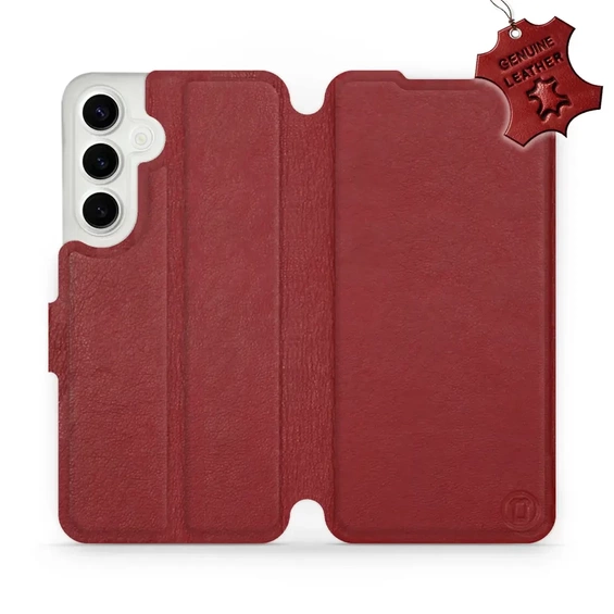 Phone Case Samsung Galaxy S24 Plus - Design Dark Red Leather