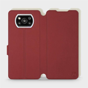 Hülle für Xiaomi POCO X3 Pro - Farbe Dunkelrot mit Platin