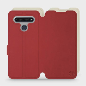 Phone Case LG K61 - Design Dark Red with Platinum