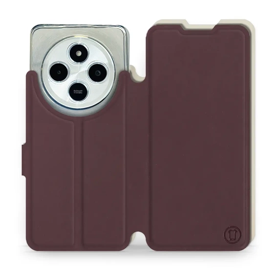 Phone Case Xiaomi Redmi 14C - Design Burgundy with Platinum