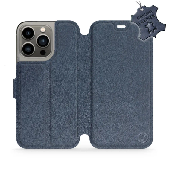 Phone Case Apple iPhone 13 Pro - Design Blue Leather