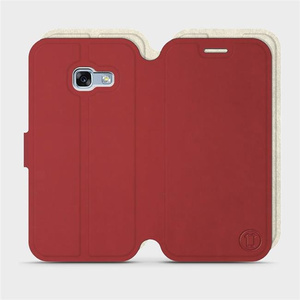 Etui Soft Touch do Samsung Galaxy A3 2017 - wzór Zachodząca czerwień z platyną