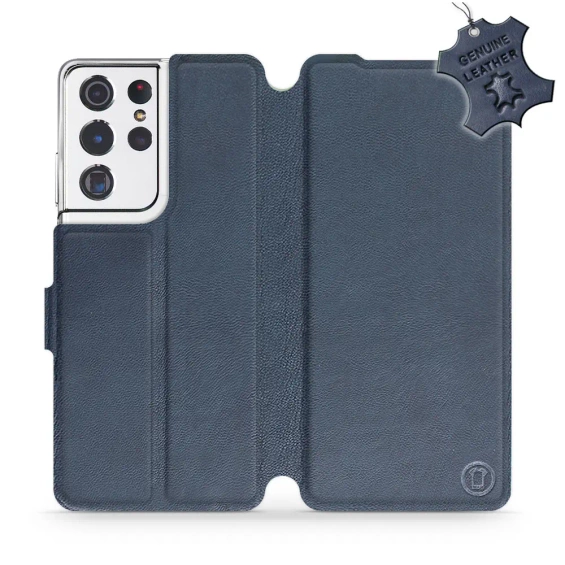 Phone Case Samsung Galaxy S21 Ultra - Design Blue Leather