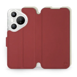 Hülle für Huawei Pura 70 - Farbe Dunkelrot mit Platin