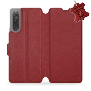 Phone Case Sony Xperia 10 V - Design Dark Red Leather