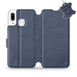 Phone Case Samsung Galaxy A40 - Design Blue Leather