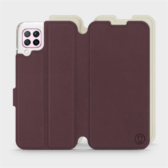 Phone Case Huawei P40 Lite - Design Burgundy with Platinum