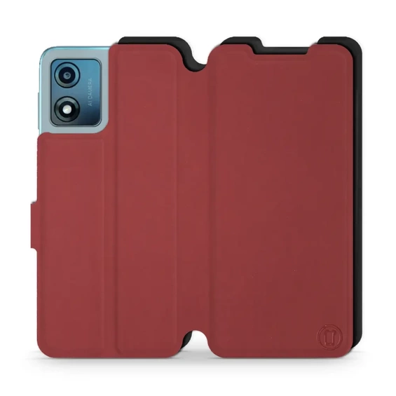Phone Case Motorola Moto E13 - Design Dark Red with Black