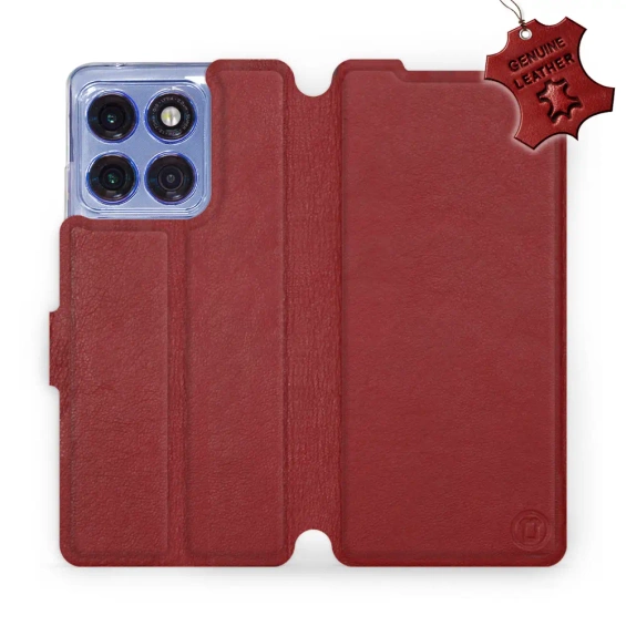Phone Case Motorola Edge 60 Pro - Design Dark Red Leather