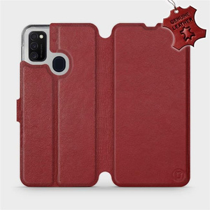 Phone Case Samsung Galaxy M21 - Design Dark Red Leather