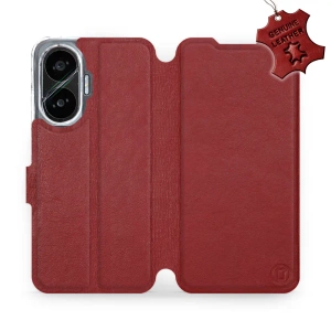 Phone Case Xiaomi POCO F7 - Design Dark Red Leather
