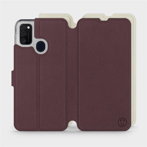 Etui Soft Touch do Samsung Galaxy M21 - wzór Matowy burgund z platyną