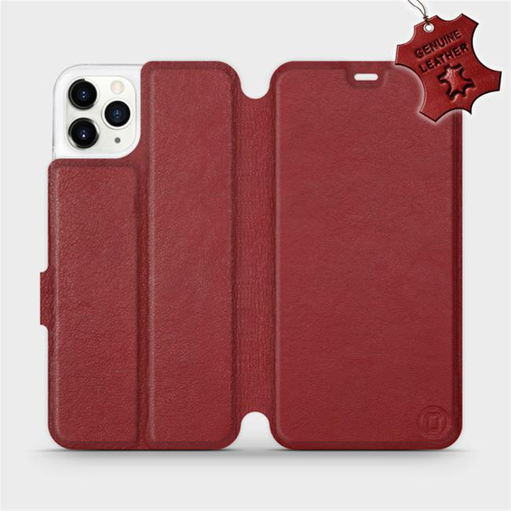 Phone Case Apple iPhone 11 Pro Max - Design Dark Red Leather