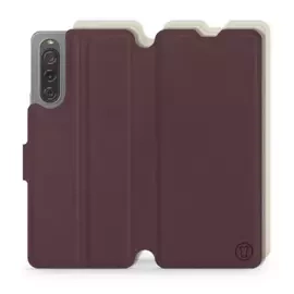 Hülle für Sony Xperia 10 V - Farbe Burgund mit Platin