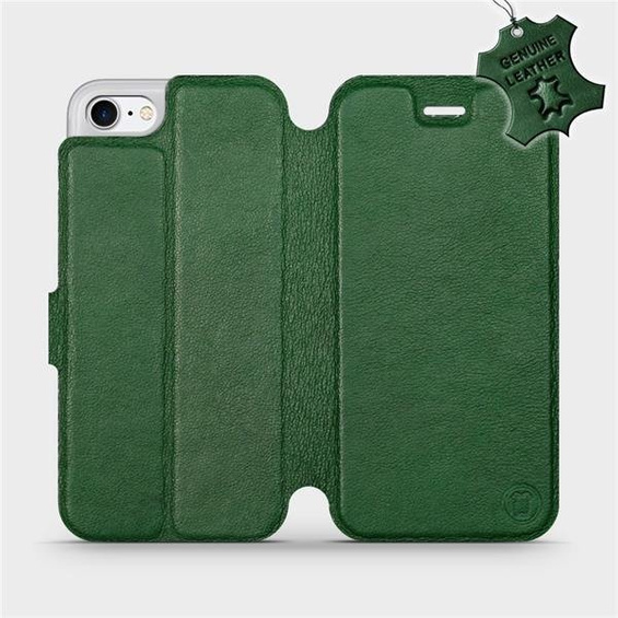 Etui ze skóry naturalnej do Apple iPhone 8 - wzór Green Leather