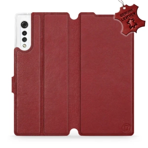 Phone Case LG Velvet - Design Dark Red Leather