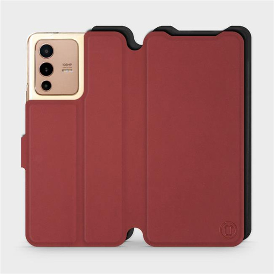 Etui Soft Touch do Vivo V23 5G - wzór Zachodząca czerwień z czernią