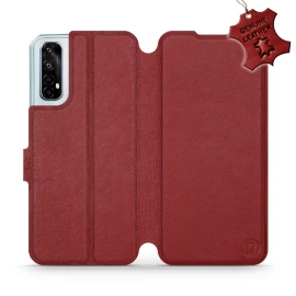 Phone Case Realme 7 - Design Dark Red Leather