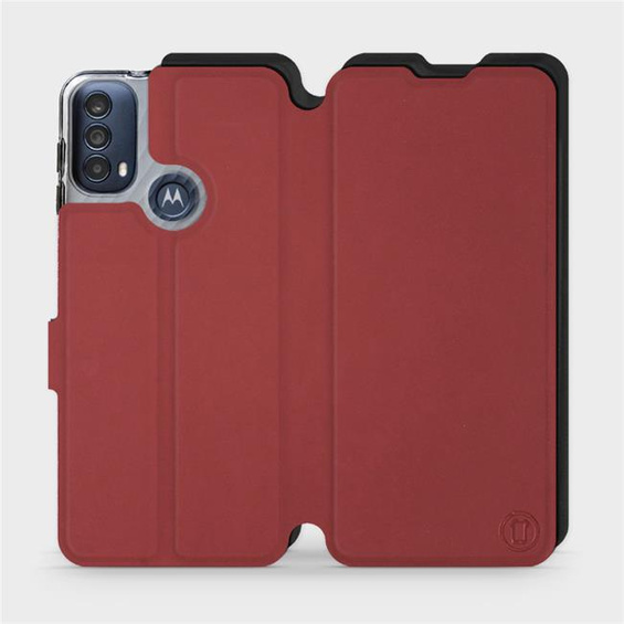Phone Case Motorola Moto E40 - Design Dark Red with Black