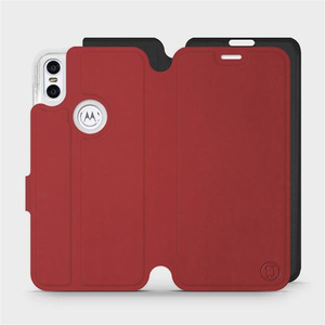 Phone Case Motorola One - Design Dark Red with Black