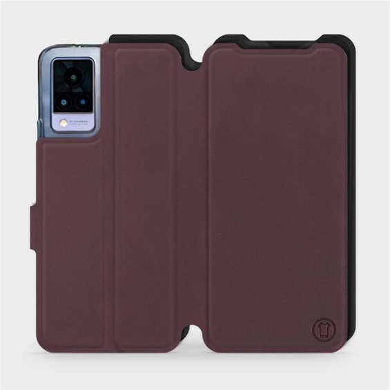 Phone Case Vivo V21 5G - Design Burgundy with Black