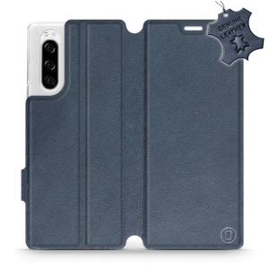 Phone Case Sony Xperia 5 - Design Blue Leather
