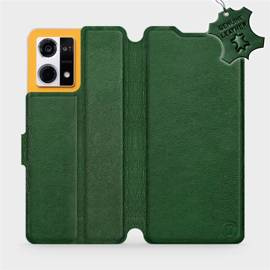 Etui ze skóry naturalnej do Oppo Reno 7 4G - wzór Green Leather