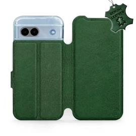 Etui ze skóry naturalnej do Google Pixel 8A - wzór Green Leather
