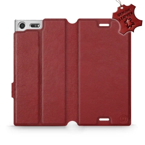 Phone Case Sony Xperia XZ Premium - Design Dark Red Leather