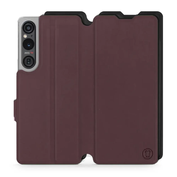 Etui Soft Touch do Sony Xperia 1 V - wzór Matowy burgund z czernią