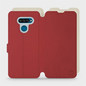 Phone Case LG K50S - Design Dark Red with Platinum