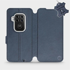 Phone Case Motorola One Zoom - Design Blue Leather