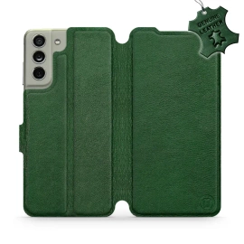 Phone Case Samsung Galaxy S21 FE - Design Green Leather