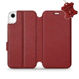 Phone Case Apple iPhone XR - Design Dark Red Leather