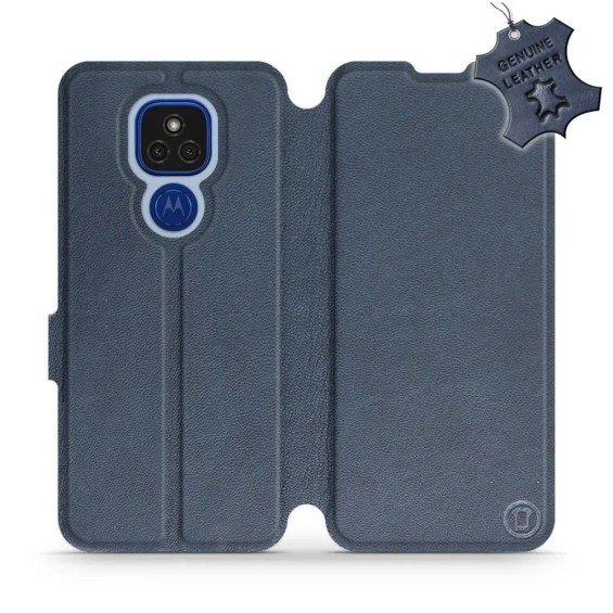 Phone Case Motorola Moto E7 Plus - Design Blue Leather