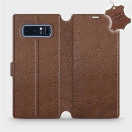Etui ze skóry naturalnej do Samsung Galaxy Note 8 - wzór Brown Leather