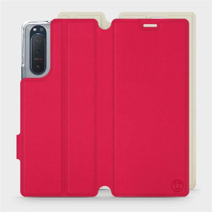 Etui Soft Touch do Sony Xperia 5 II - wzór Żywa czerwień z platyną