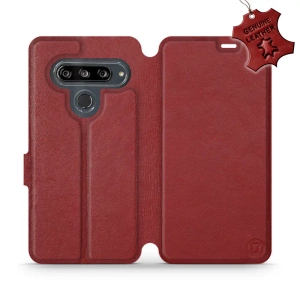Phone Case LG G8s ThinQ - Design Dark Red Leather