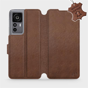 Etui ze skóry naturalnej do Xiaomi 12T Pro - wzór Brown Leather