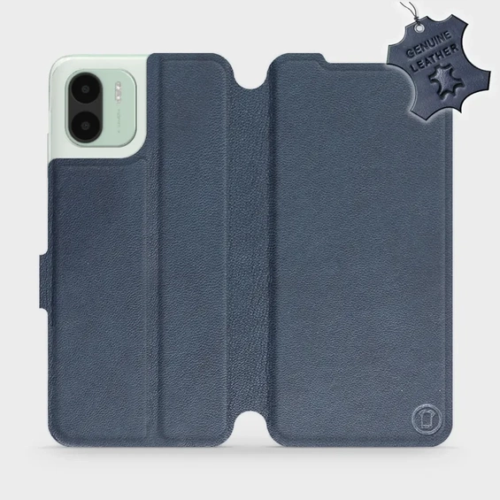 Etui ze skóry naturalnej do Xiaomi Redmi A2 - wzór Blue Leather