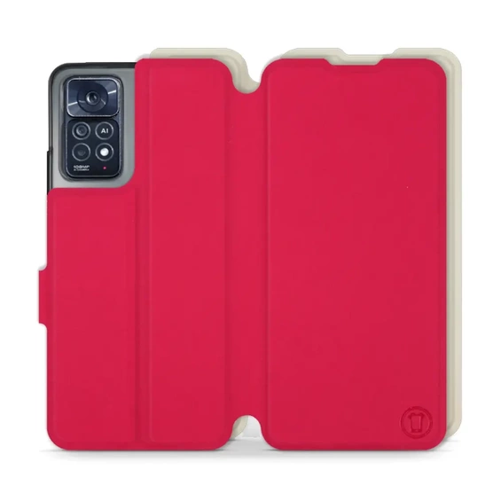 Etui Soft Touch do Xiaomi Redmi Note 12 Pro 4G - wzór Żywa czerwień z platyną