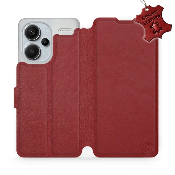 Phone Case Xiaomi Redmi Note 13 PRO Plus - Design Dark Red Leather